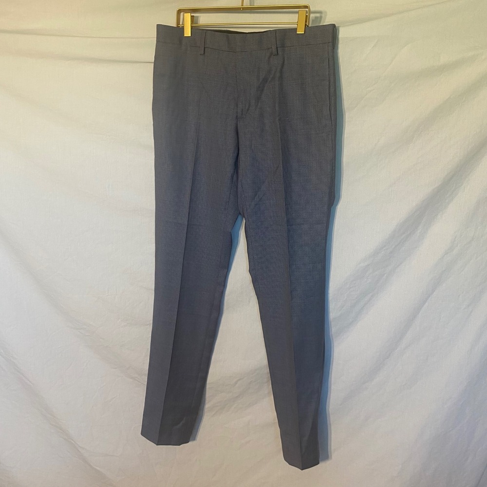 The Kooples Paris Mens Blue Grey Wool Dress Trousers Slacks Size46 FR Size36 US